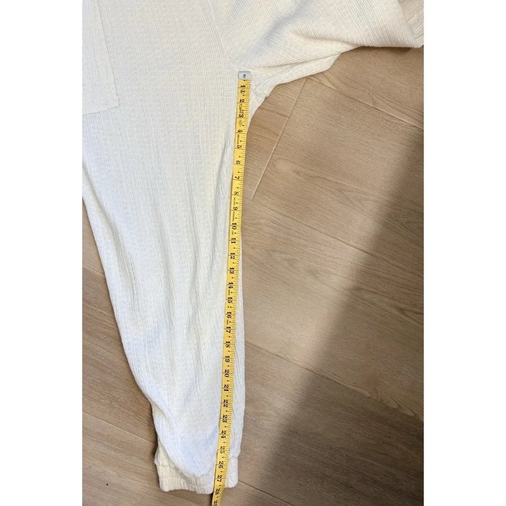 Free People FB Beach Jumpsuit Size Large Ivory Gauzy Side Pockets overized